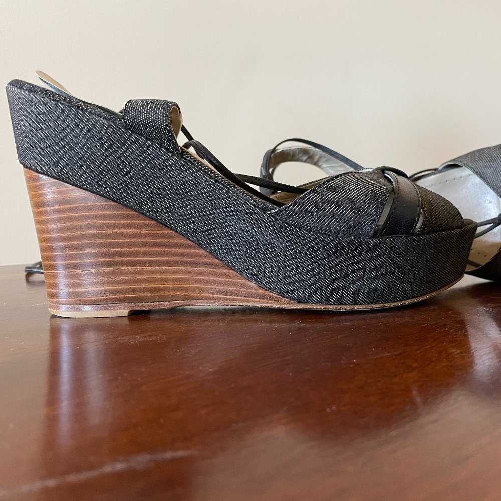 Theory wedge shoes denim 38.5 (US 8)